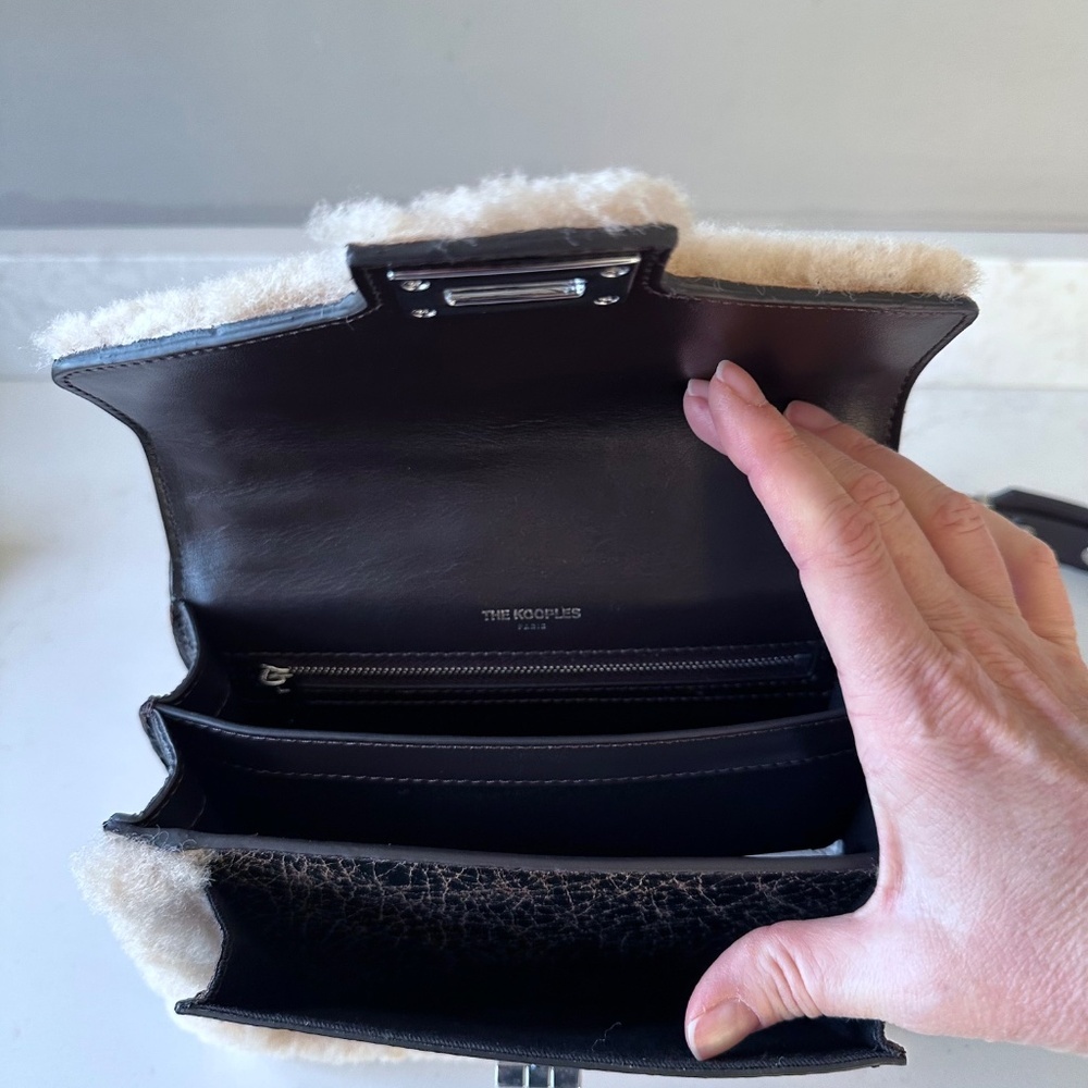 NWT | The Kooples | Leather Shearling-Trim Emily Cross-Body Bag - Picture 10 of 10